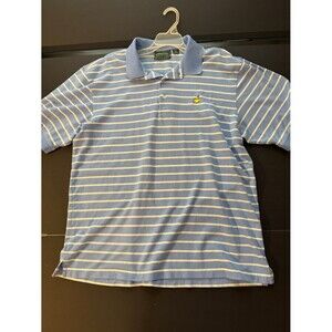 Masters Collection Augusta National Polo Shirt Mens L  Lt.Blue/white stripe
